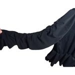 Eloquii Elements Black Faux Wrap Long Ruched Sleeves SZ 26 Office Chic Boho Photo 4