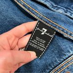 7 For All Mankind  Inside Out Classic Jacket Blue Denim Jean Frayed Size S Photo 7