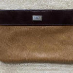 Brighton  Cowhide Genuine  Leather‎ Purse One Sided Fur Brown 9”x5.5” Photo 0
