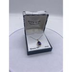 CITY ROX Cubic Zirconia Teardrop Halo Pendant Necklace purple stone Purple Photo 7