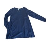 J. Jill Size Small Side Ribbed Tunic Sweater Navy Scoop Neck Blue Photo 1