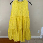 Lisa Marie Fernandez Floral Tiered‎ Dress yellow mini dress with pockets Size 4 Photo 1