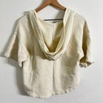 Joie  Irving Cropped Hoodie Bleached Sand White Cream Size XXS Photo 5