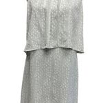 Charming Charlie Gray White Dots Chiffon Career Dress Size S Overlay Career Work Photo 0