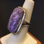 Amethyst Vintage Cabochon Sterling Silver Cocktail Ring Sz 7•1/4 Photo 10