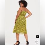 Torrid Midi Chiffon Pleated Dress Reptile All Over Print EUC Sz 12 Green/Yellow Photo 15