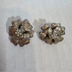 Vintage Silver Tone Enameled Flower Clip On Earrings Womens Estate Jewelry Photo 6
