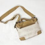Anthropologie [] Jesslyn Blake Tan Cream Suede Messenger Crossbody Satchel Bag Photo 2