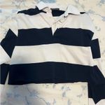 Brandy Melville  Striped Long Sleeve Collared Top Crop Photo 0