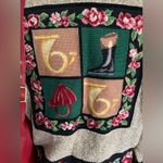 E Main Line by Eagle’s Eye vintage equestrian and floral design cardigan size L Tan Size L Photo 2