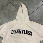Talentless  Beige Pullover Hoodie Sweatshirt Graphic Print Casual Preppy Sz M Photo 1