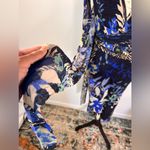 FUZZI Tulle Mesh Floral Bodycon Faux Wrap Dress Size S Photo 4