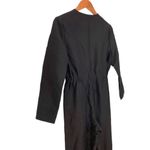 Gucci Alione V-neck Long Sleeve Button Jumpsuit Wool Silk Gold Black IT 36 US 0 Photo 3