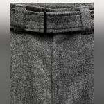 ZARA WOOL BLEND WIDE LEG PANTS ZW COLLECTION Belted Black/Grey Size XL NEW Photo 12