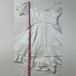 NWT Miami Francesca’s White Satin Tiered Puff Sleeve Romper Size M Photo 12