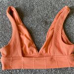 Aerie  Crinkle Longline Plunge Bikini Top Orange Photo 5