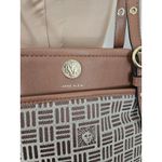 Anne Klein Brown Canvas Shoulder Bag NWOT Double Handle Photo 1