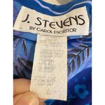 J.‎ Stevens Tropical Print Dress Floral Leafy Pattern Short Sleeve Size 8 Blue Photo 2