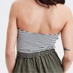 American Eagle  NWT Striped Smocked Tube Top Black and White Stripes Size XL Photo 1