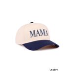 Mama Embroidered Baseball Hat White / Navy Adjustable Cap NWT Blue Photo 3