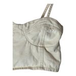 Farm Rio  Shirt Women XS Ivory Polka Dot Cotton Bustier Cropped‎ Tank Top Photo 4