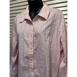 White Stag  Pink/White Striped‎ Long Sleeve Shirt Size XL Button Up Collar Photo 1