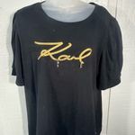 Karl Lagerfeld  PARIS Women's Logo Charm Crewneck T-Shirt Size XL NWT Photo 3