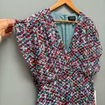 Saloni Brooke Mini Dress in Blue Poppyfield Confetti Silk Abstract Floral 10 Photo 4