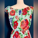 Everly Ruffle Top Floral Print Mini Dress Mint Size S NWT Photo 3