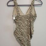 ANDIE NWT womens sz small olive stripe capri one piece swimsuit zebra animal Photo 4