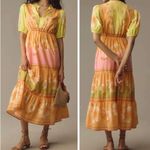 Farm Rio NWT  Floral Short-Sleeve Tiered Midi Dress, Size S Photo 1