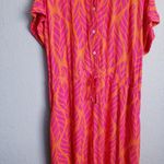 Anthropologie Entro Orange And Pink Bright Tropical Oasis Jumpsuit Photo 4
