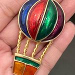 Vintage Unsigned Colorful Enamel Got Air Balloon Brooch New (Old Stock) Photo 2