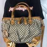 Gucci  Diamanté Sukey Canvas and Leather Rolled Top Handle Shoulder Bag Photo 2
