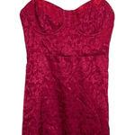 Princess Polly Princess‎ Polly Womens Mini Dress Size 2 Deep Red Bustier Floral Jacquard Party Photo 0