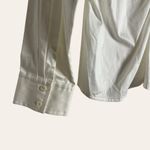 Etcetera Solid White Gathered V-Neck Long Sleeve Collared Blouse Shirt Size 16 Photo 10