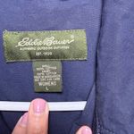 Eddie Bauer  Womens‎ Lightweight Trench Coat Jacket Button Belted Navy Blue Large Photo 3