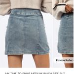 Pink Lily MY TIME TO SHINE MEDIUM WASH SIDE SLIT DENIM SKIRT Medium NWOT Photo 6