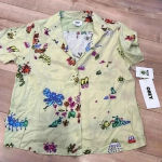 Obey NWT Doodles Relaxed Shirt Aloe Gel Button Down Sz S Photo 5