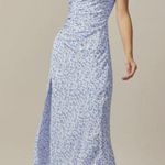 RIHOAS The Blue Round Neck Floral Slit Midi Dress 3 Photo 1