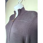 Ralph Lauren Lauren  Mock Neck Quarter Zip Long Sweater Dress Black Size PS Photo 4