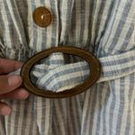 ZARA Women’s Striped Mini Romper with belt cotton linen one piece size small Photo 3