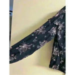 Nine West - Women's Black Floral LS Top, S/M Photo 2