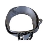 Cache  Belt Gray Satin with Black Rhinestone metal Buckle  2" wide New Photo 2