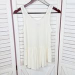 Arizona Jeans Juniors Lace Panel Tiered Hem Tank Top Shirt Cream Medium Photo 7