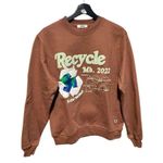 Madhappy  Recycle Earth Day Fleece Crewneck Sweatshirt XS NWT Chocolate Brown Photo 5