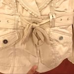 White House | Black Market NWT WHBM Blazer Blazer 0 cream color ruffle belt Photo 4