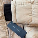 French Connection Women’s Tan Faux Fur Belted Hooded Longline Jacket Medium Photo 7