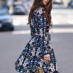 ZARA Pajama Style Floral Printed Tunic Shirt Dress Dark Navy Size Medium Photo 2