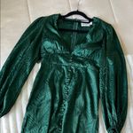 Hello Molly  Green Sheath Dress with Puff Sleeves Photo 6